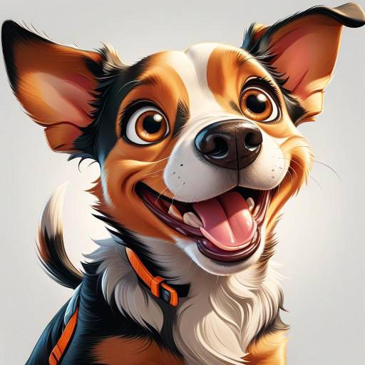 Joyful Cartoon Dog Digital Illustration