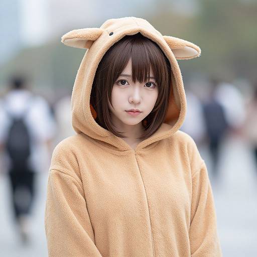 Realistic Animegao Kigurumi Cosplay Girl