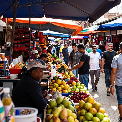 Vibrant Open-Air Market Scene