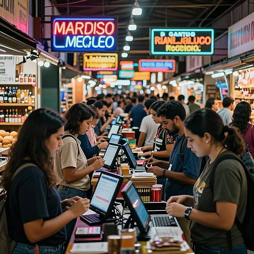 Vibrant Digital Marketplace Marketing Scene