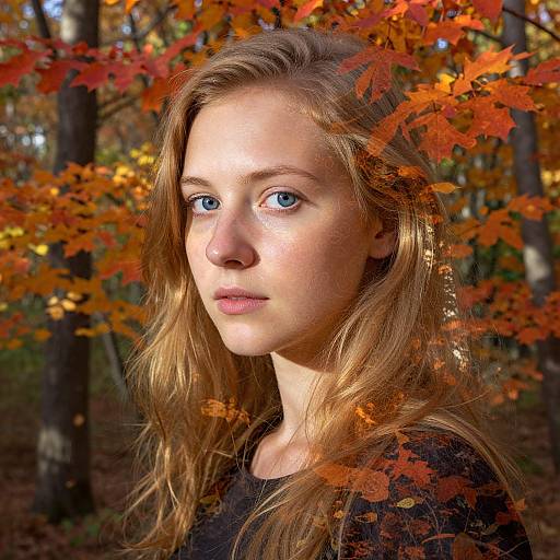 Double Exposure Autumn Nature Portrait