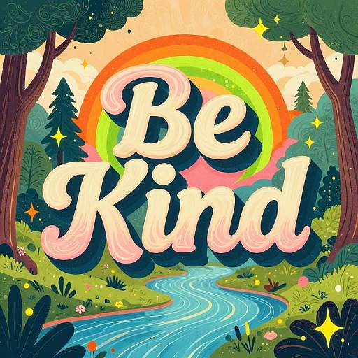 70's Spiritual Vibes Be Kind Art