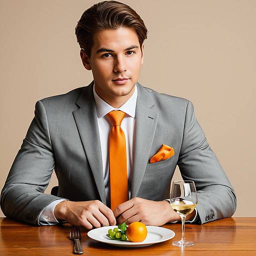 Elegant Formal Lunch Attire Portrait