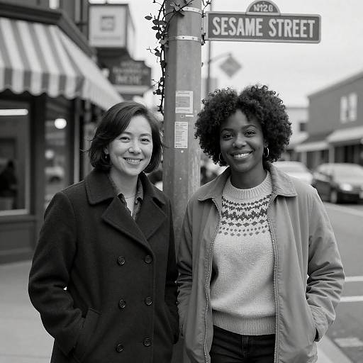 Joyful Women on Sesame Street