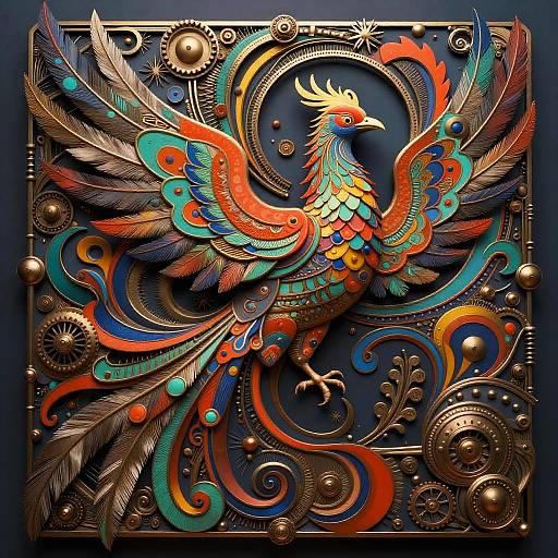 Abstract Steampunk Phoenix Artwork