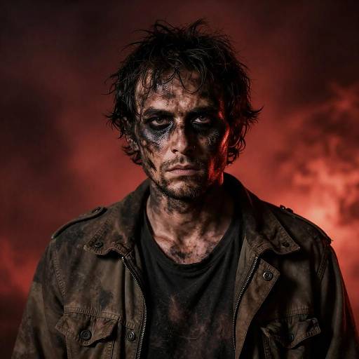 Haunting Portrait of a Grimy Man