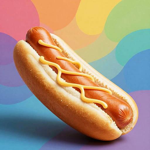 Surreal Sideways Hot Dog Feast