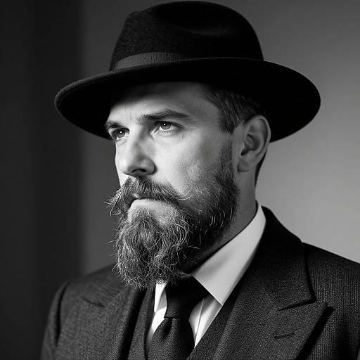 Vintage Goatee Styles in B&W Portrait