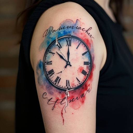 Broken Promises Shattered Clock Tattoo