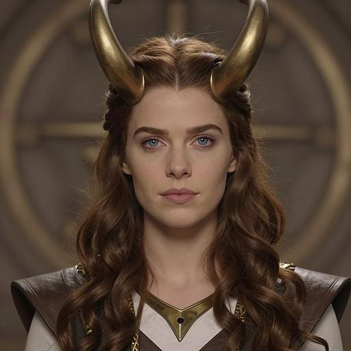 Fantasy Female Character with Horns in Medieval Costume