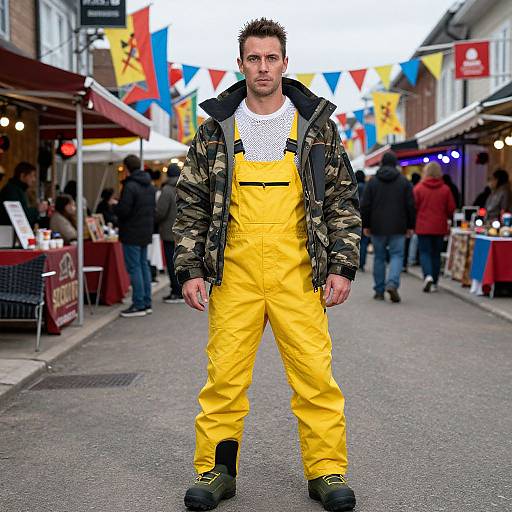 Confident Man in Vibrant Winter Gear