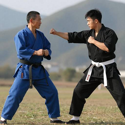 Martial Arts Duel in Nature's Arena