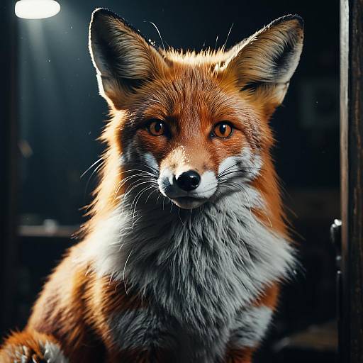 Anthropomorphic Fox Portrait with Dramatic Lighting
