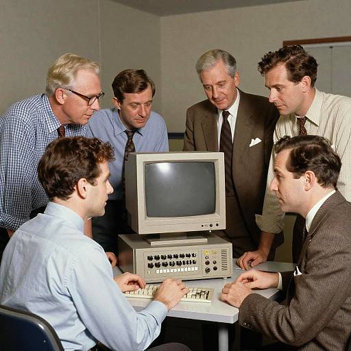 Vintage Photo of Early Computer Pioneers