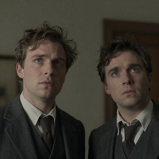 Worried Men in Vintage Suits