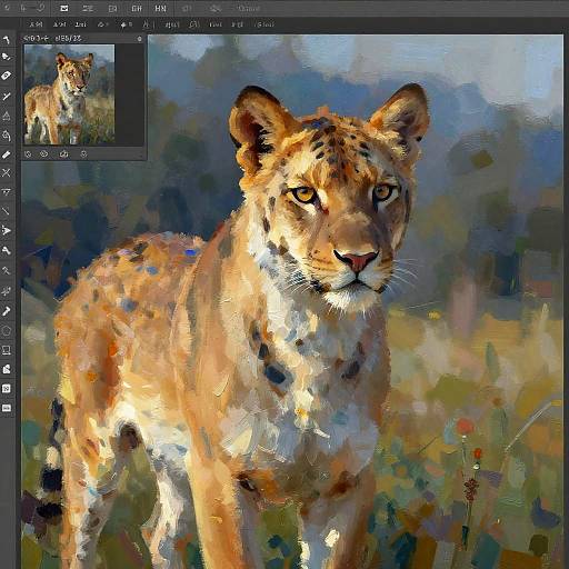 AI Wildlife Portrait in Impressionist Style