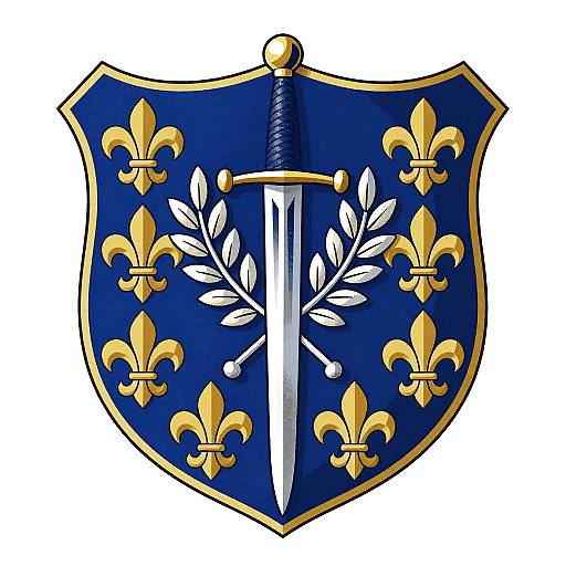 Medieval Sword and Olive Coat of Arms