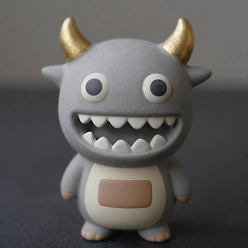 Whimsical Ceramic Cartoon Monster Figurine