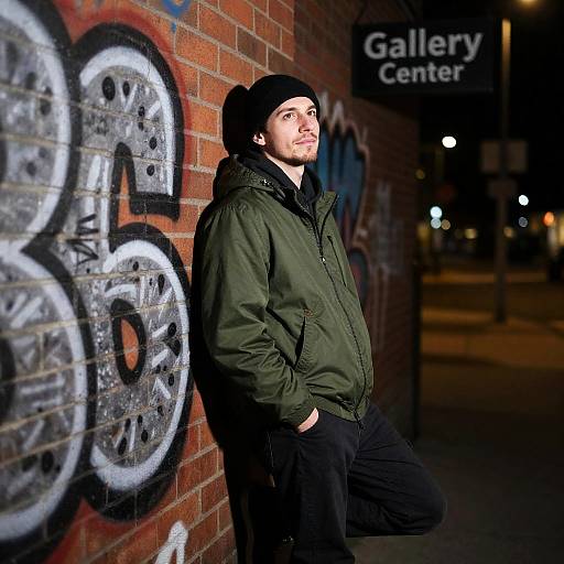 Nighttime Urban Portrait with Graffiti