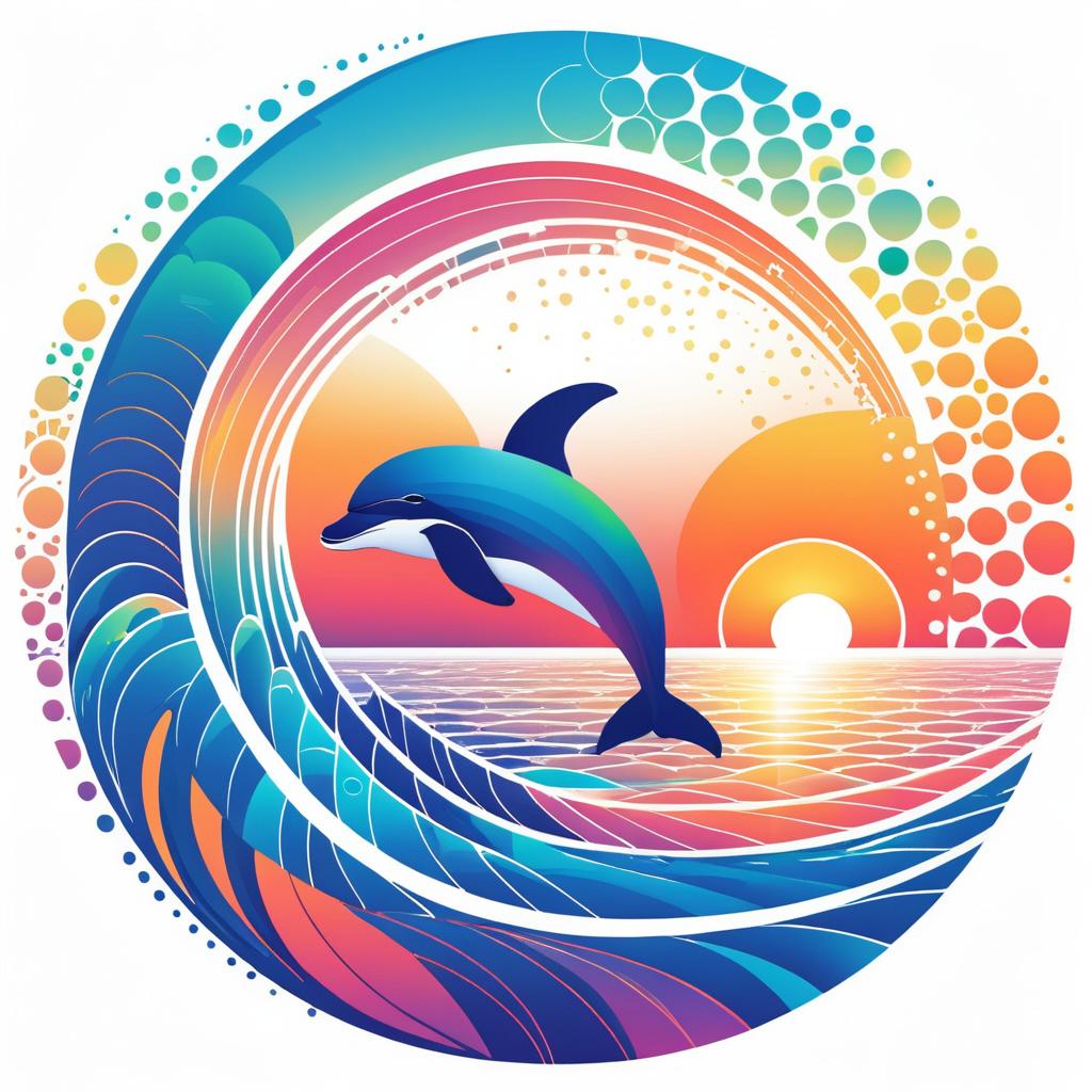 Whale Breach in Vibrant Sunset Design