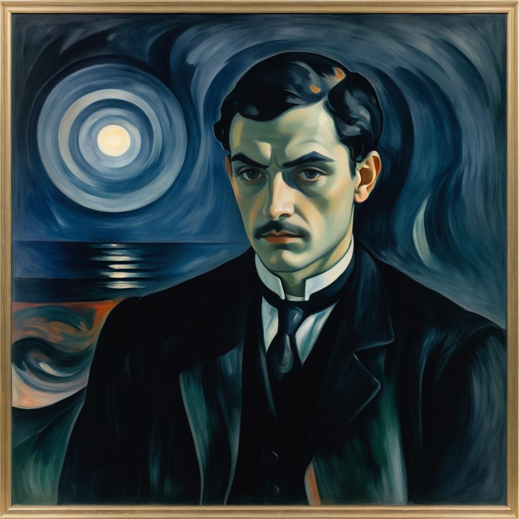 Brooding Man with Dark Aura Portrait