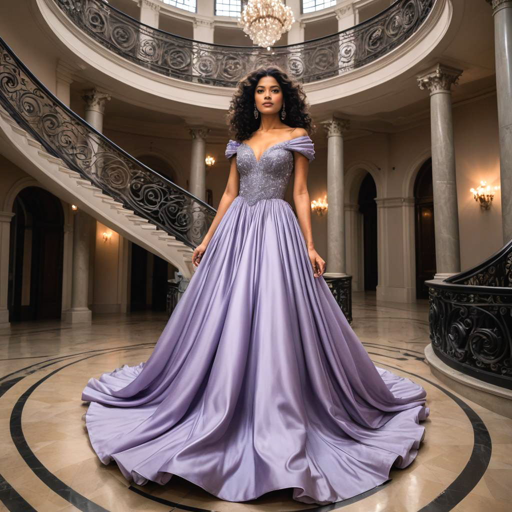 Regal Woman in Lavender Gown