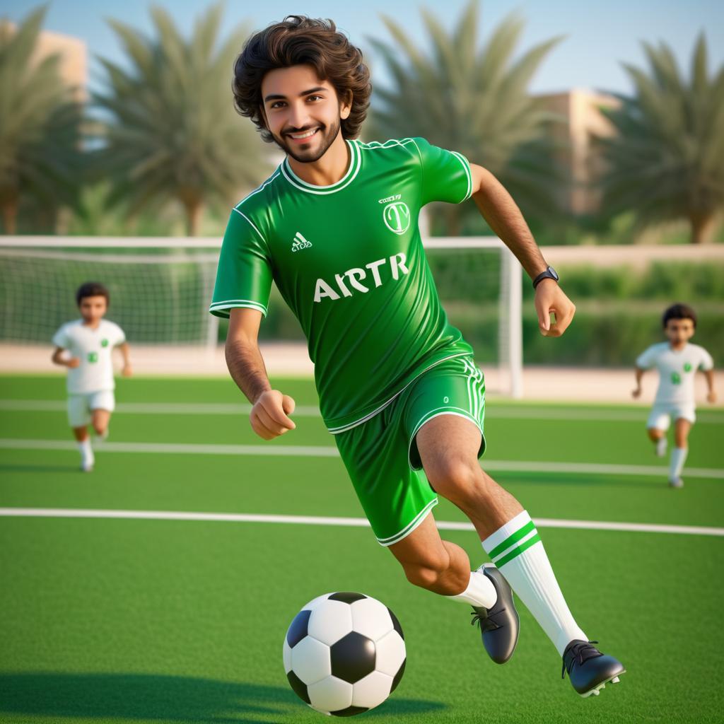 Young Athlete Kicking Unique Soccer Ball