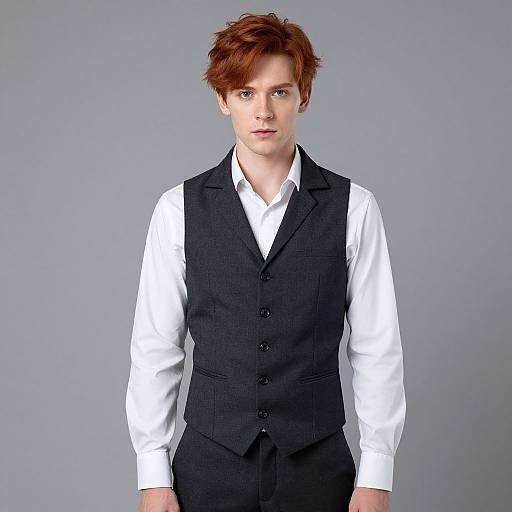 Redhead Male in Vest Costume