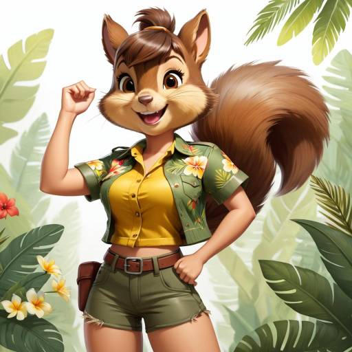 Vibrant Cowboy Shot of a Squirrel Girl Vibrant Cowboy Shot of a Squirrel Girl