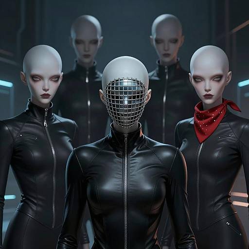 Mysterious Bald Aliens in Futuristic Setting