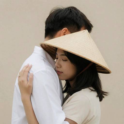 Intimate Couple Embrace Side View