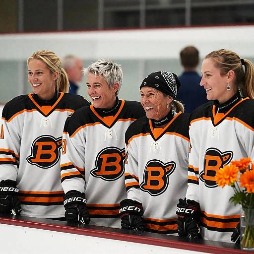 Joyful Women in Hockey Jerseys Snapshot