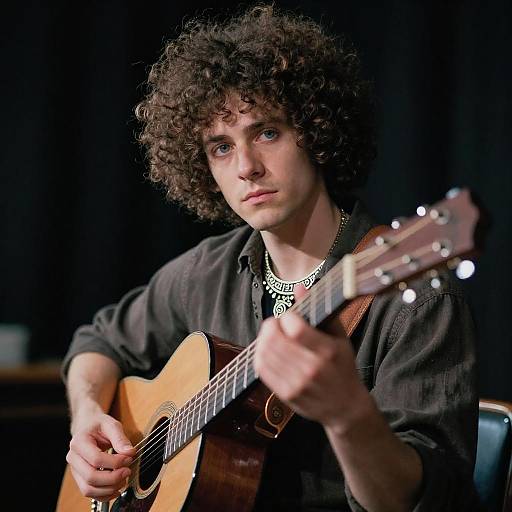 Guitarist Portrait in Atmospheric Lighting