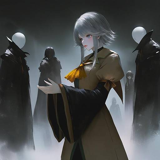 Illustration of Houlen yabusame, len'en in the style of Aoi ogata