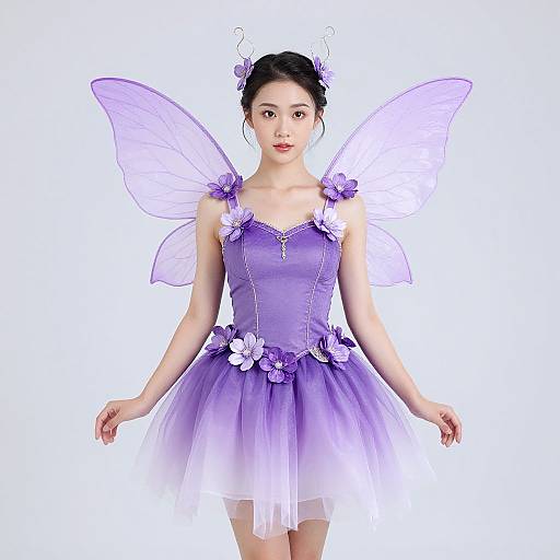 Woman in Purple Fairy Costume