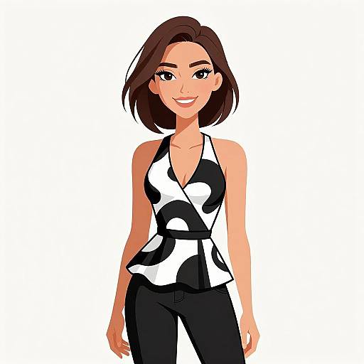 Smiling Woman in Casual Halter Top