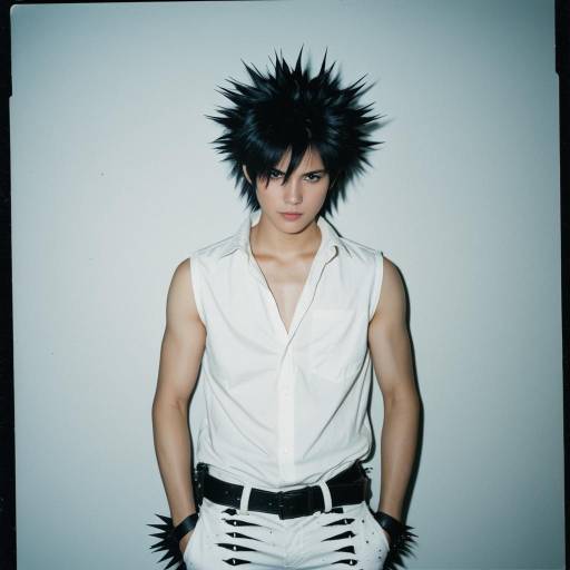 Dynamic Asta Cosplay in Polaroid Style