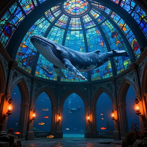 Underwater Cathedral with Whales