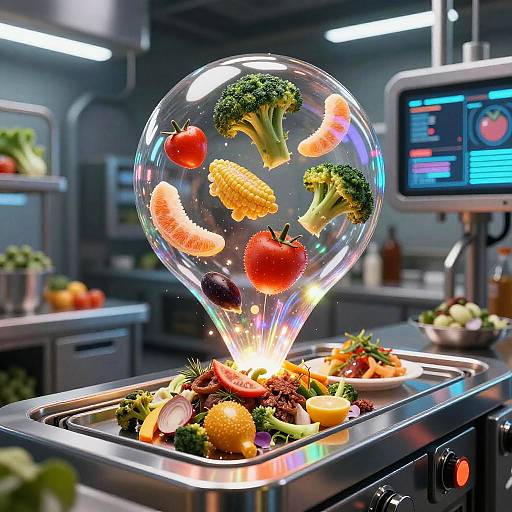 Futuristic AI Culinary Art Creation