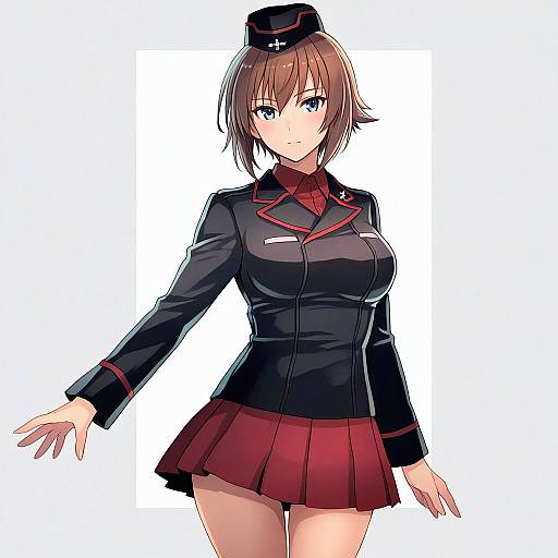 Illustration of Hida ema, girls und panzer in the style of Kasumi (skchkko)