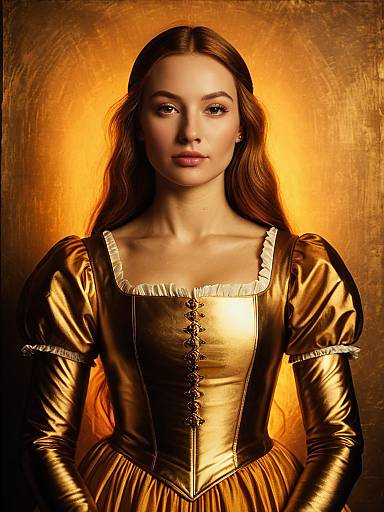 Woman in Golden Renaissance Dress