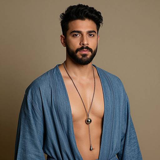 Stylish Bearded Man in Drippy Outfit