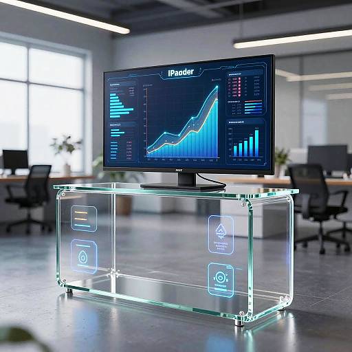 Futuristic Data Console in Glass