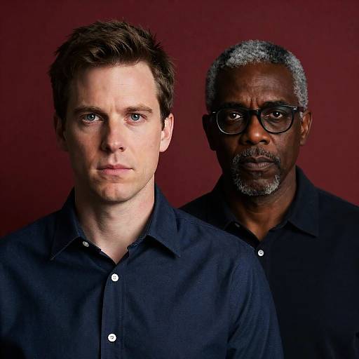 Portrait of Two Men with Serious Expressions