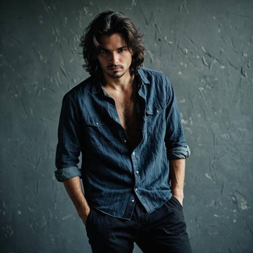 Casual man with disheveled hair in worn shirt