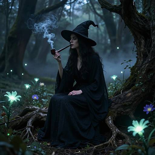 Ethereal Witch in Mystical Swamp