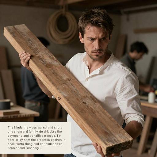 Dynamic Workshop Scene with Intense Expression