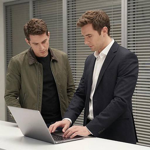 Modern Business Encounter with Laptop