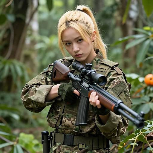 Pumpkin Girl Sniper in Jungle