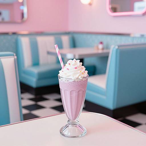 Cozy 50s Diner Milkshake Scene
